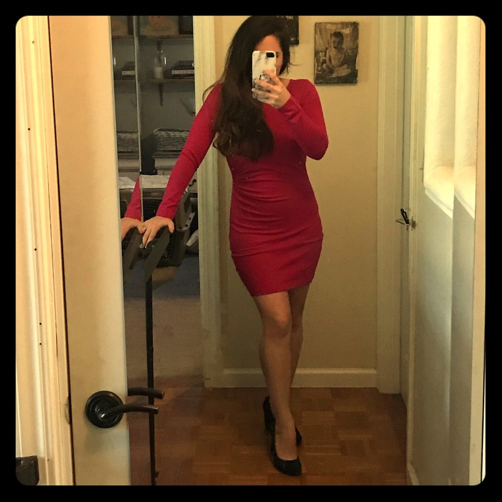 Hot Pink form fitting dress